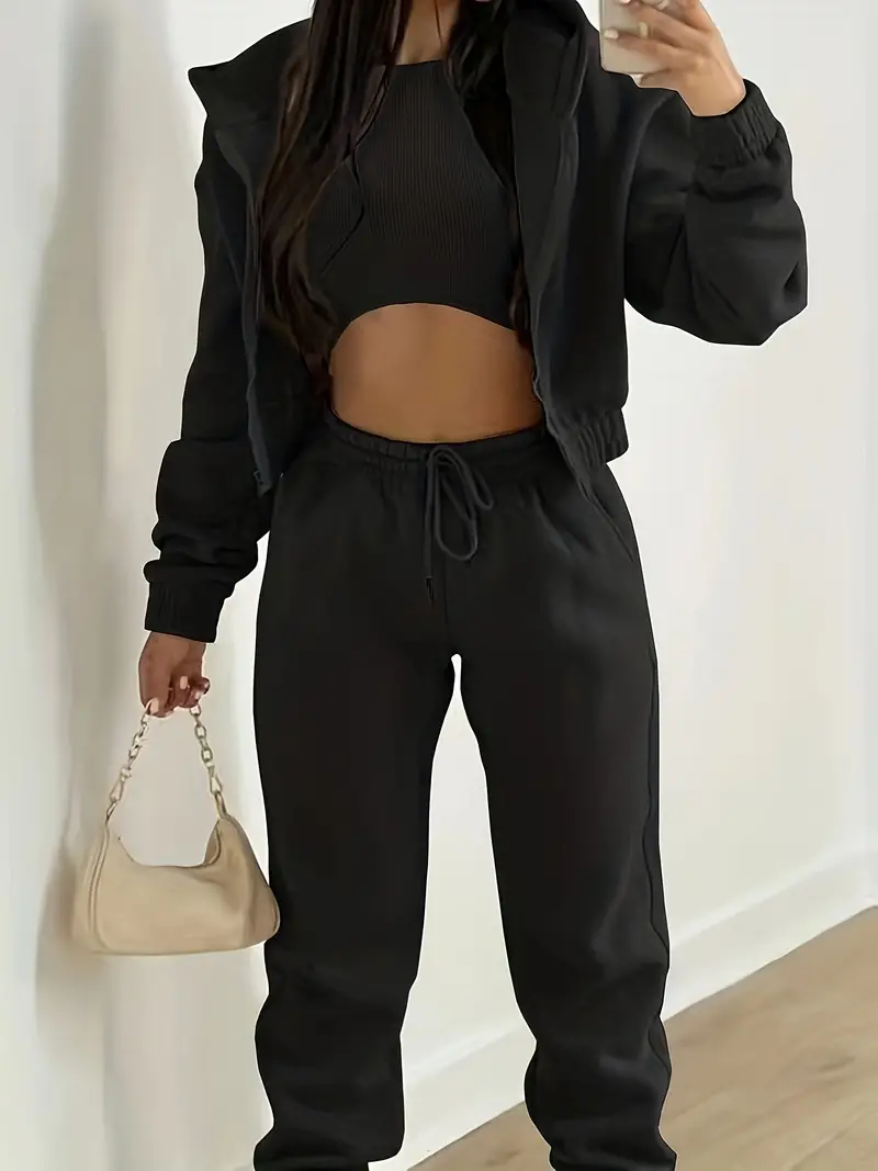 Solid Casual Three-piece Set - Image 9