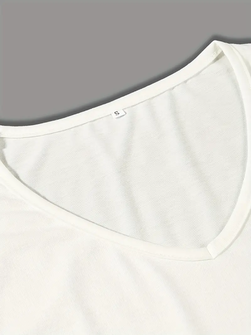 Sleeveless V Neck Solid Color Tank Top - Image 3