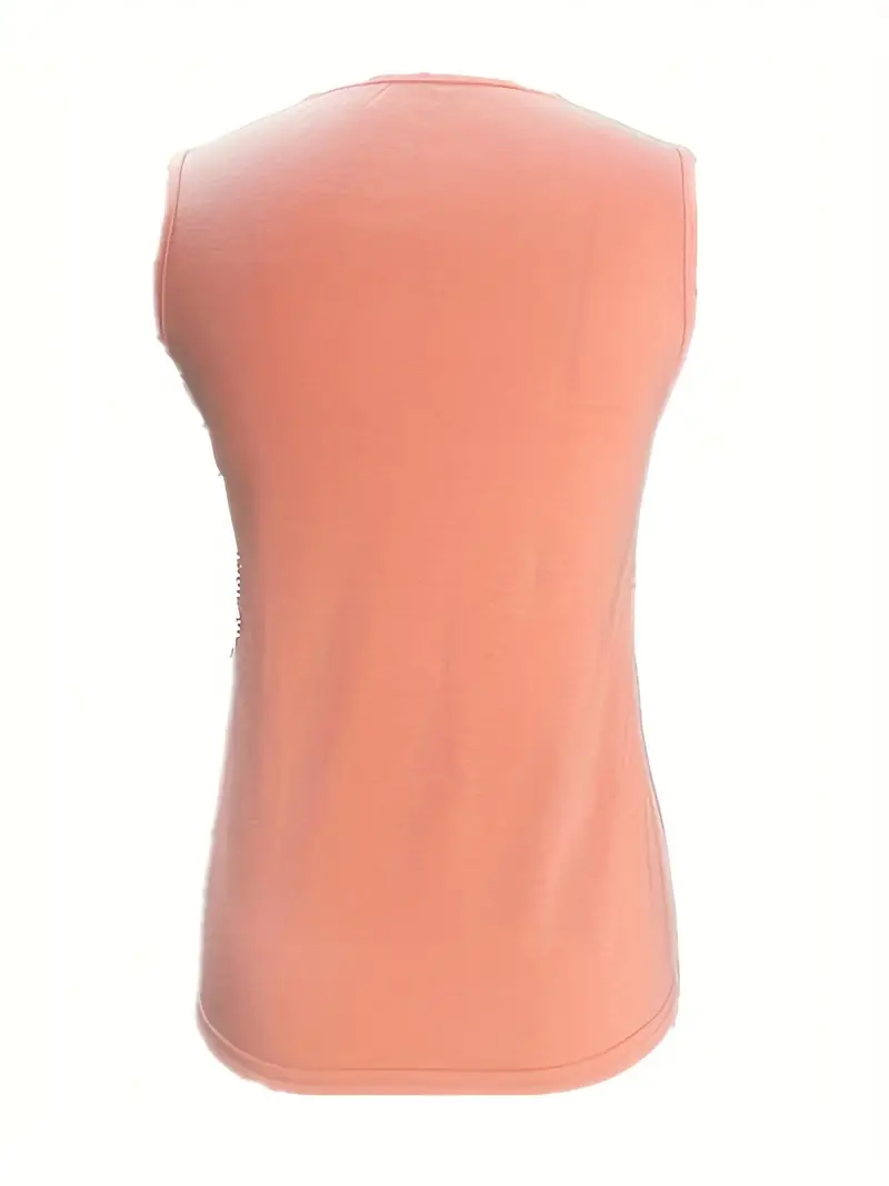 Casual Sleeveless Solid Crew Neck Tank Top - Image 2